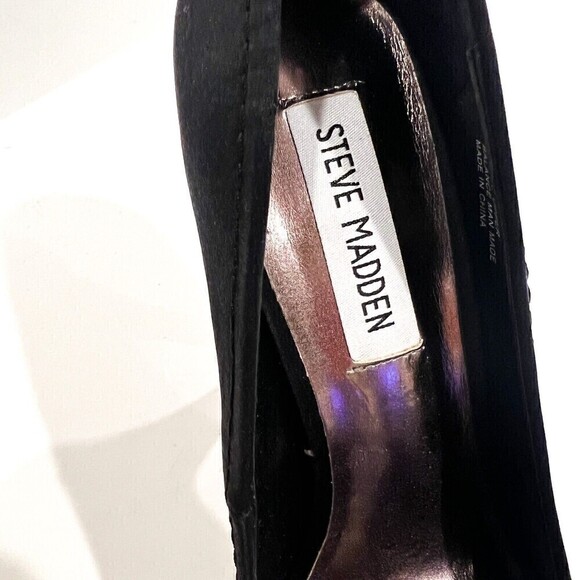 New Steve Madden Feelixx Black Satin Peep Toe Heel size 8 - Picture 10 of 10